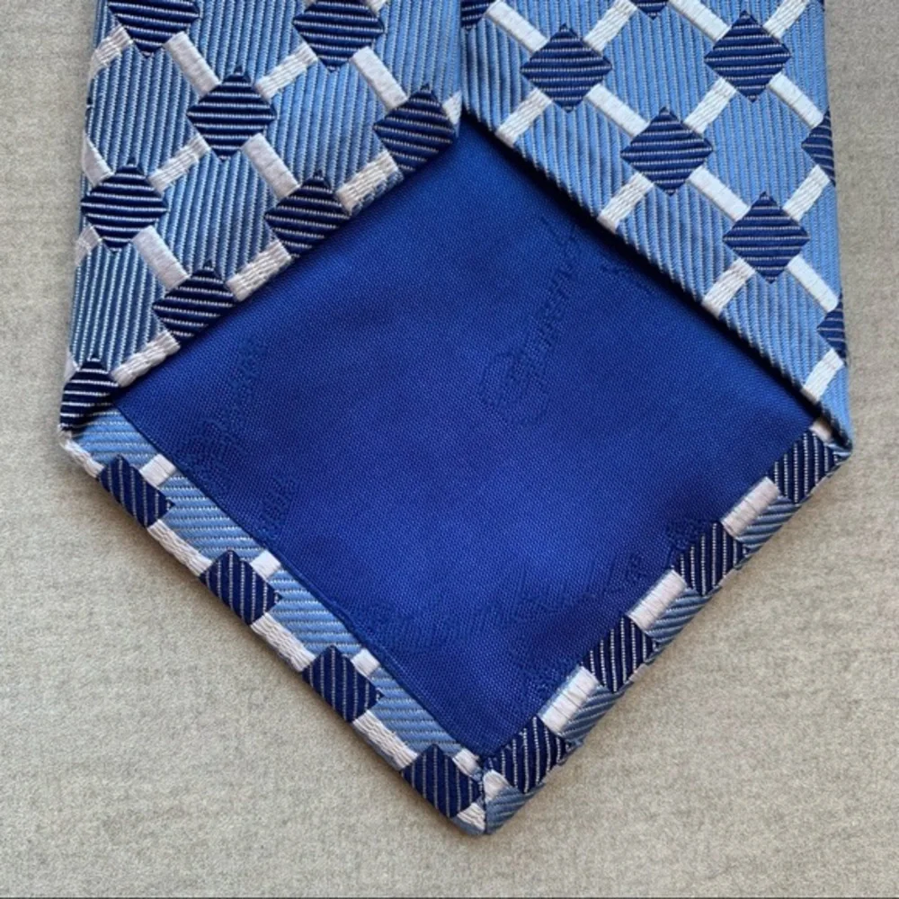Turnbull & Asser Blue & White Silk Tie (Imperfect)